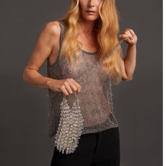 ZARA BNWT Mini Crystal Gemstone Embellished Crossbody Chain Bag - Picture 5 of 10